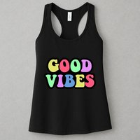 70s Retro Groovy Hippie Good Vibes Bold Womens Tank Top