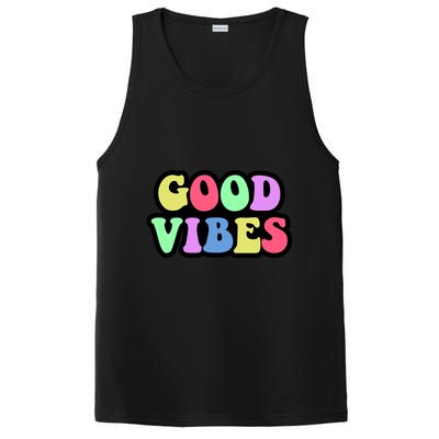70s Retro Groovy Hippie Good Vibes Bold PosiCharge Competitor Tank