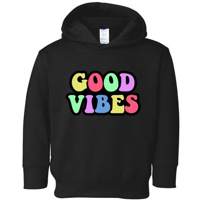 70s Retro Groovy Hippie Good Vibes Bold Toddler Hoodie