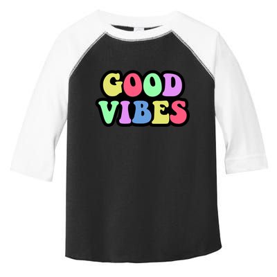 70s Retro Groovy Hippie Good Vibes Bold Toddler Fine Jersey T-Shirt