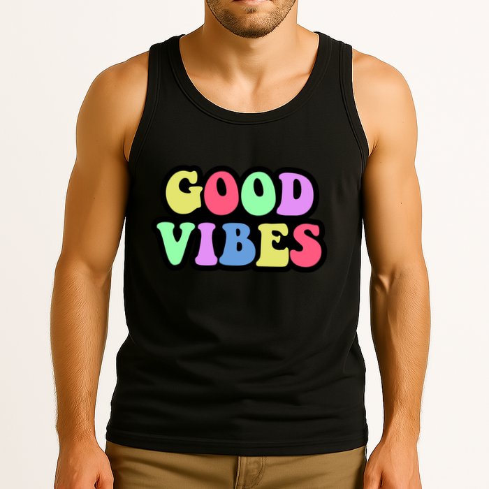 70s Retro Groovy Hippie Good Vibes Bold Tank Top