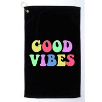 70s Retro Groovy Hippie Good Vibes Bold Golf Towel