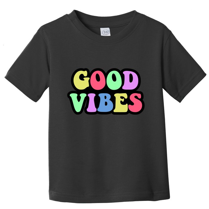 70s Retro Groovy Hippie Good Vibes Bold Toddler T-Shirt