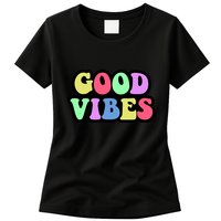 70s Retro Groovy Hippie Good Vibes Bold Womens T-Shirt