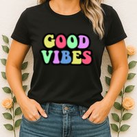 70s Retro Groovy Hippie Good Vibes Bold Womens T-Shirt