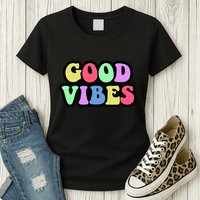 70s Retro Groovy Hippie Good Vibes Bold Womens T-Shirt