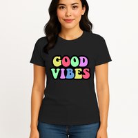 70s Retro Groovy Hippie Good Vibes Bold Womens T-Shirt
