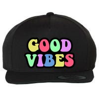 70s Retro Groovy Hippie Good Vibes Bold Wool Snapback Cap