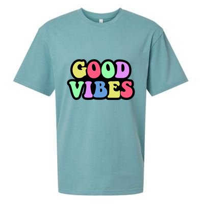 70s Retro Groovy Hippie Good Vibes Bold Sueded Cloud Jersey T-Shirt