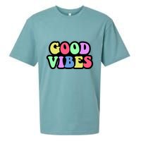 70s Retro Groovy Hippie Good Vibes Bold Sueded Cloud Jersey T-Shirt
