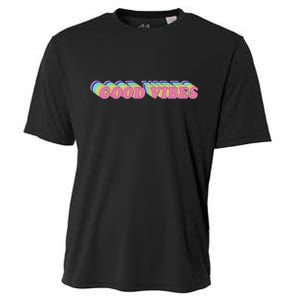 70s Retro Groovy Hippie Good Vibes Repeat Cooling Performance Crew T-Shirt