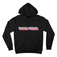 70s Retro Groovy Hippie Good Vibes Repeat Hoodie