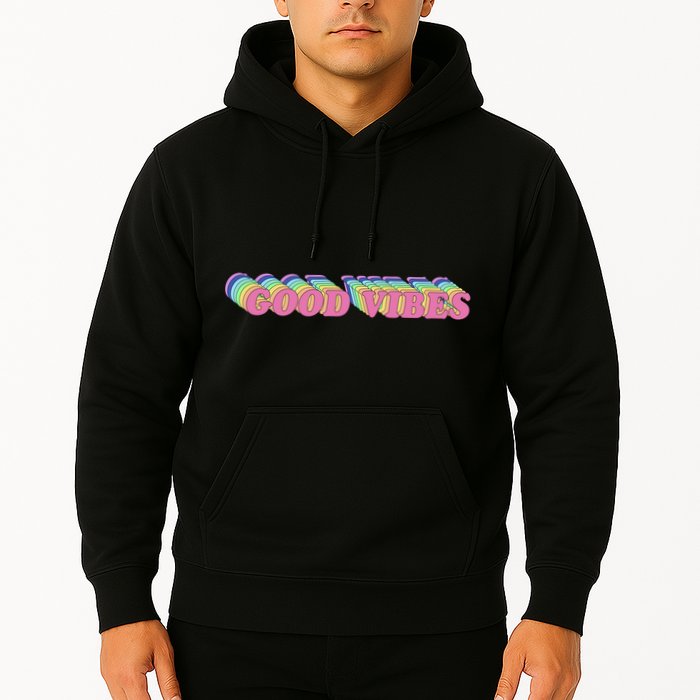70s Retro Groovy Hippie Good Vibes Repeat Hoodie