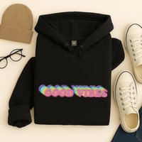 70s Retro Groovy Hippie Good Vibes Repeat Hoodie