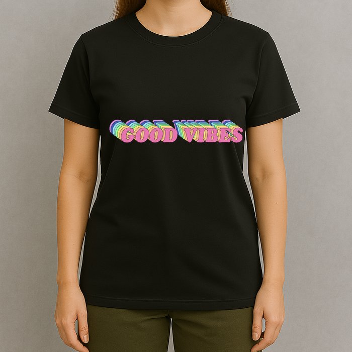 70s Retro Groovy Hippie Good Vibes Repeat T-Shirt