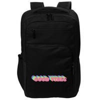 70s Retro Groovy Hippie Good Vibes Repeat Impact Tech Backpack