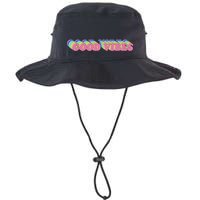 70s Retro Groovy Hippie Good Vibes Repeat Bucket Hat