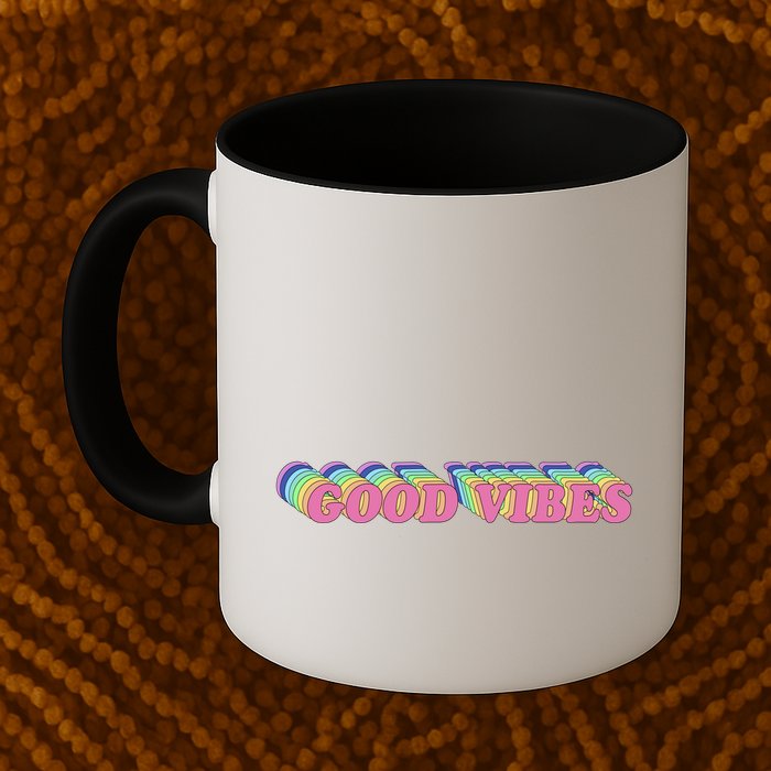 70s Retro Groovy Hippie Good Vibes Repeat Mug