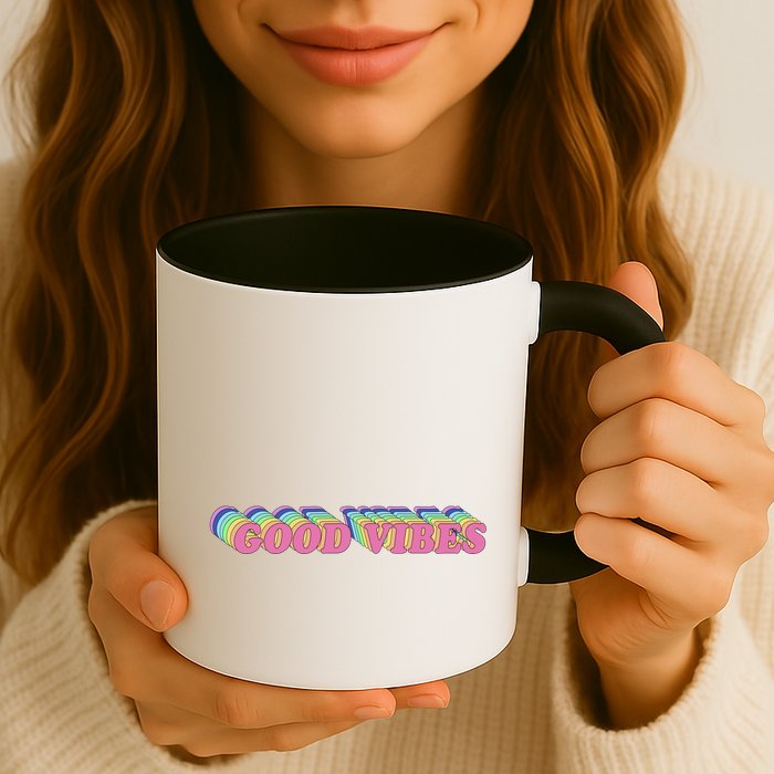 70s Retro Groovy Hippie Good Vibes Repeat Mug
