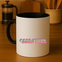 70s Retro Groovy Hippie Good Vibes Repeat Mug