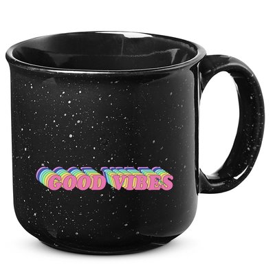 70s Retro Groovy Hippie Good Vibes Repeat 15oz Campfire Ceramic Mug