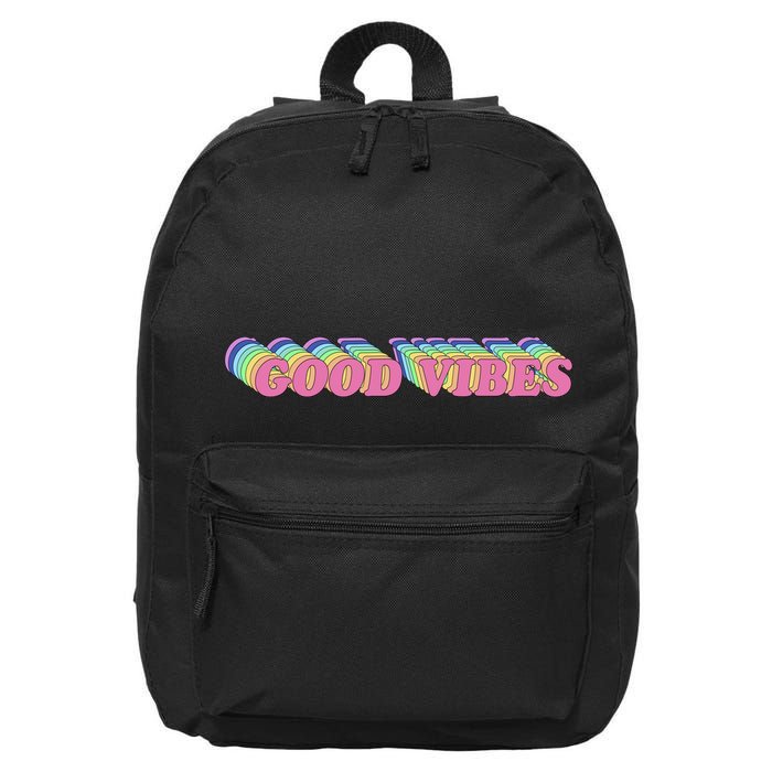 70s Retro Groovy Hippie Good Vibes Repeat 16 in Basic Backpack