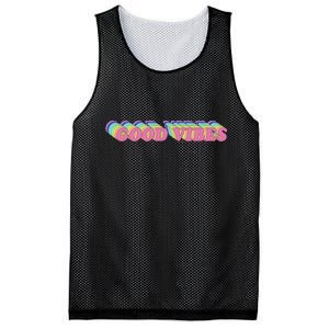 70s Retro Groovy Hippie Good Vibes Repeat Mesh Reversible Basketball Jersey Tank