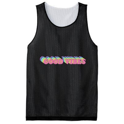 70s Retro Groovy Hippie Good Vibes Repeat Mesh Reversible Basketball Jersey Tank