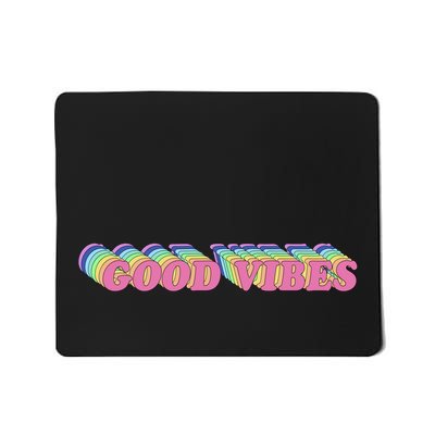 70s Retro Groovy Hippie Good Vibes Repeat Mousepad