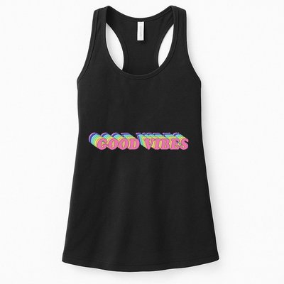 70s Retro Groovy Hippie Good Vibes Repeat Womens Tank Top