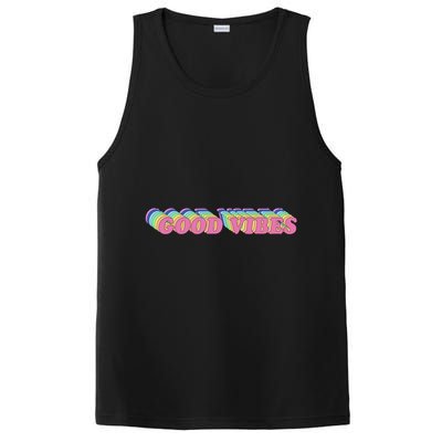 70s Retro Groovy Hippie Good Vibes Repeat PosiCharge Competitor Tank