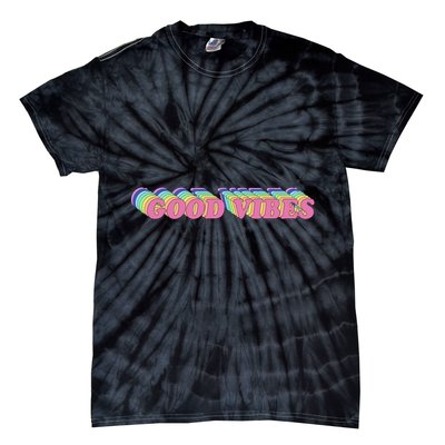 70s Retro Groovy Hippie Good Vibes Repeat Tie-Dye T-Shirt