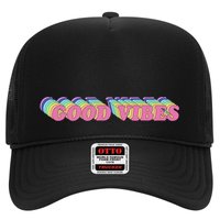 70s Retro Groovy Hippie Good Vibes Repeat Hat