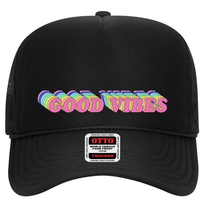 70s Retro Groovy Hippie Good Vibes Repeat Hat