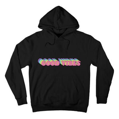70s Retro Groovy Hippie Good Vibes Repeat Tall Hoodie