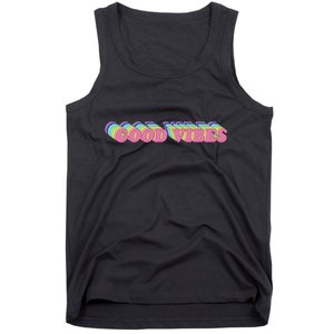 70s Retro Groovy Hippie Good Vibes Repeat Tank Top