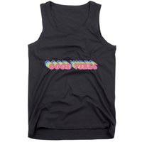 70s Retro Groovy Hippie Good Vibes Repeat Tank Top