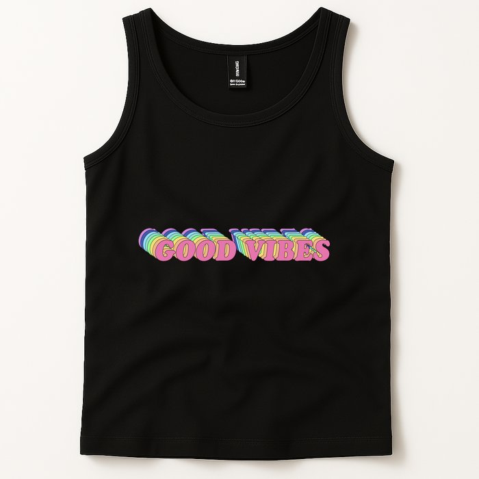 70s Retro Groovy Hippie Good Vibes Repeat Tank Top