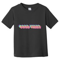 70s Retro Groovy Hippie Good Vibes Repeat Toddler T-Shirt