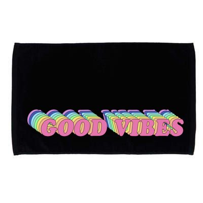 70s Retro Groovy Hippie Good Vibes Repeat Microfiber Hand Towel