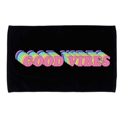 70s Retro Groovy Hippie Good Vibes Repeat Microfiber Hand Towel