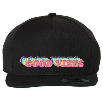 70s Retro Groovy Hippie Good Vibes Repeat Wool Snapback Cap