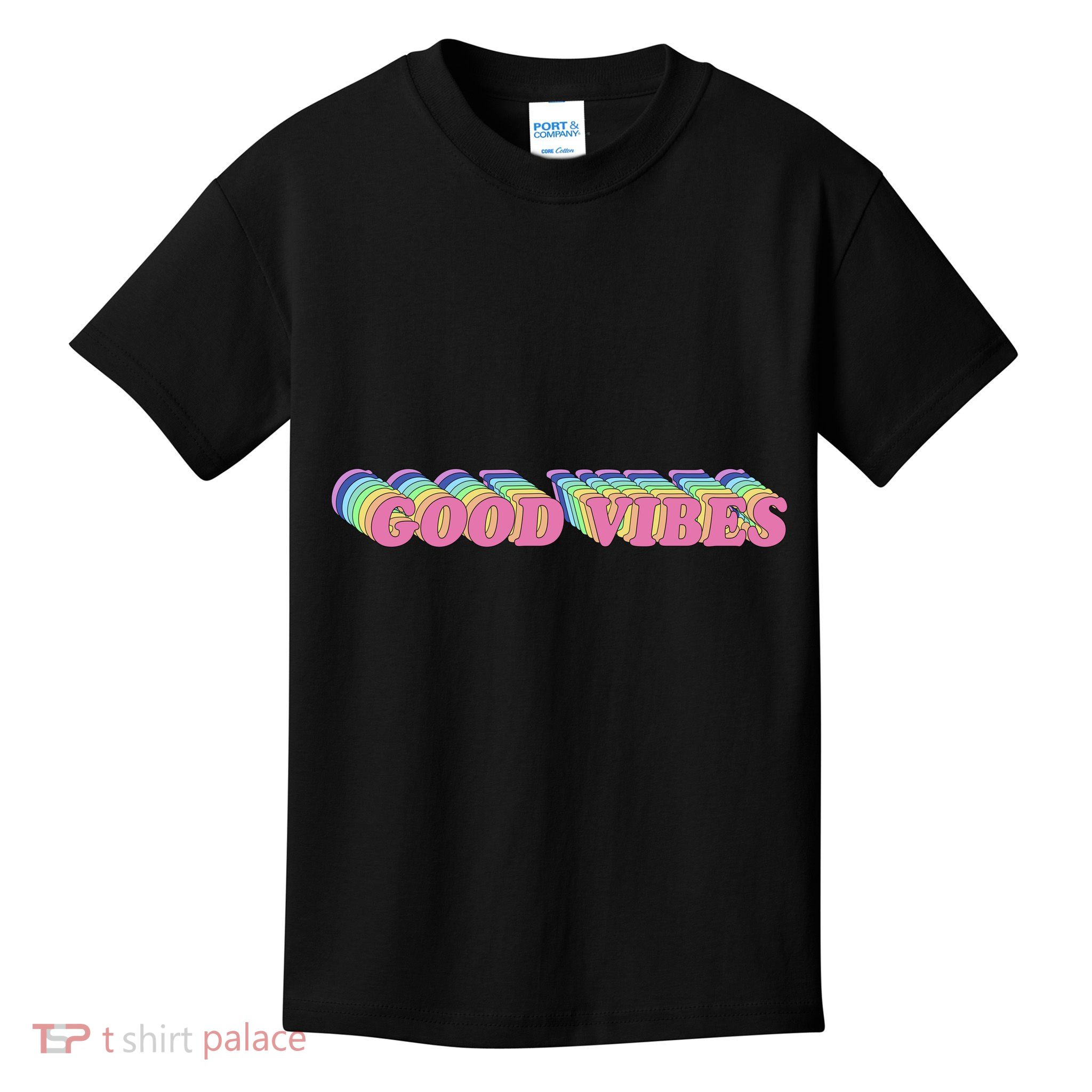 70s Retro Groovy Hippie Good Vibes Repeat Kids T-Shirt