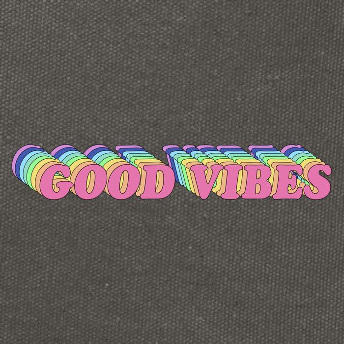 70s Retro Groovy Hippie Good Vibes Repeat Cotton Canvas Backpack