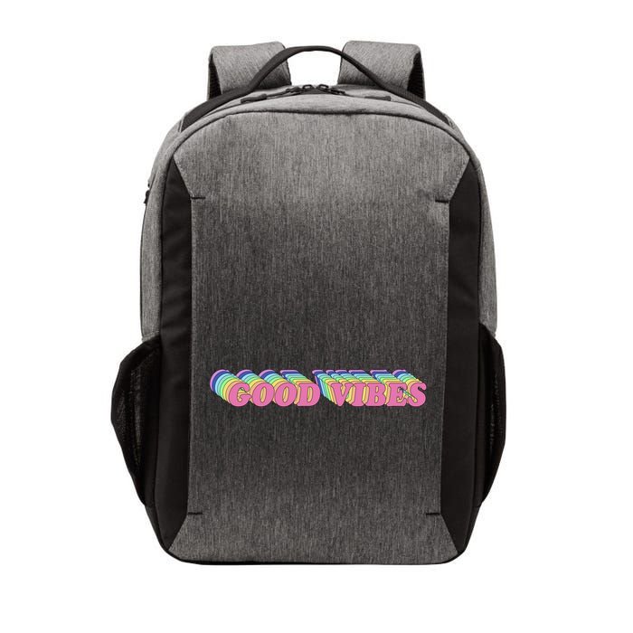 70s Retro Groovy Hippie Good Vibes Repeat Vector Backpack