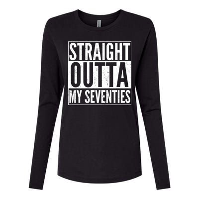 70th Birthday - Straight Outta My Seventies Womens Cotton Relaxed Long Sleeve T-Shirt