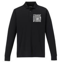 70th Birthday - Straight Outta My Seventies Performance Long Sleeve Polo