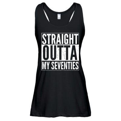 70th Birthday - Straight Outta My Seventies Ladies Essential Flowy Tank