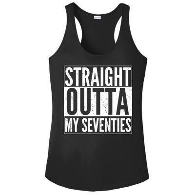 70th Birthday - Straight Outta My Seventies Ladies PosiCharge Competitor Racerback Tank