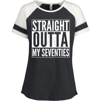 70th Birthday - Straight Outta My Seventies Enza Ladies Jersey Colorblock Tee